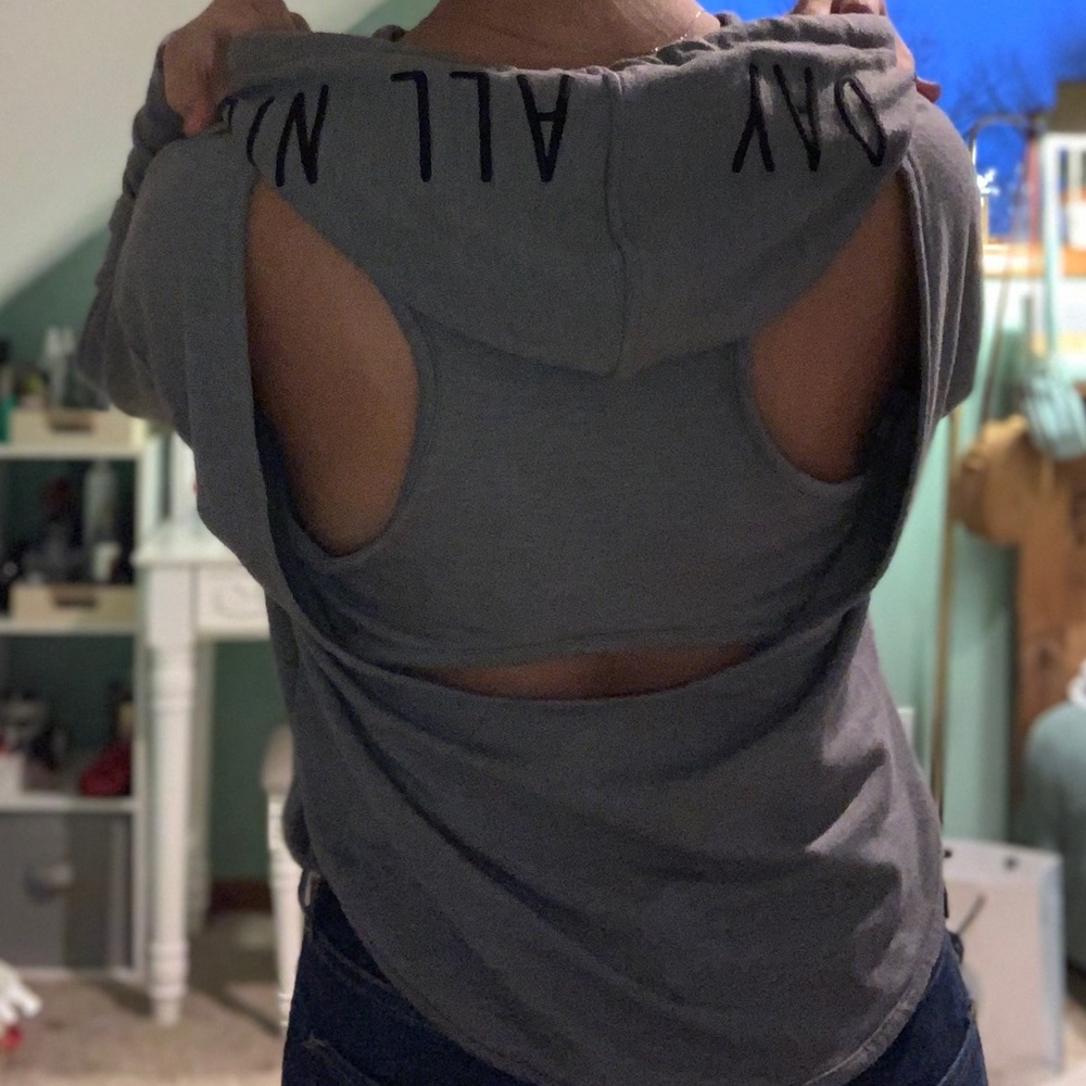 Athletic cut out hoodie